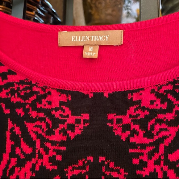 Ellen Tracy Sweater. New with tags. Medium, Red/Black, Elegant - Picture 1 of 12